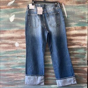 Blue Denim Wide-Leg Jeans